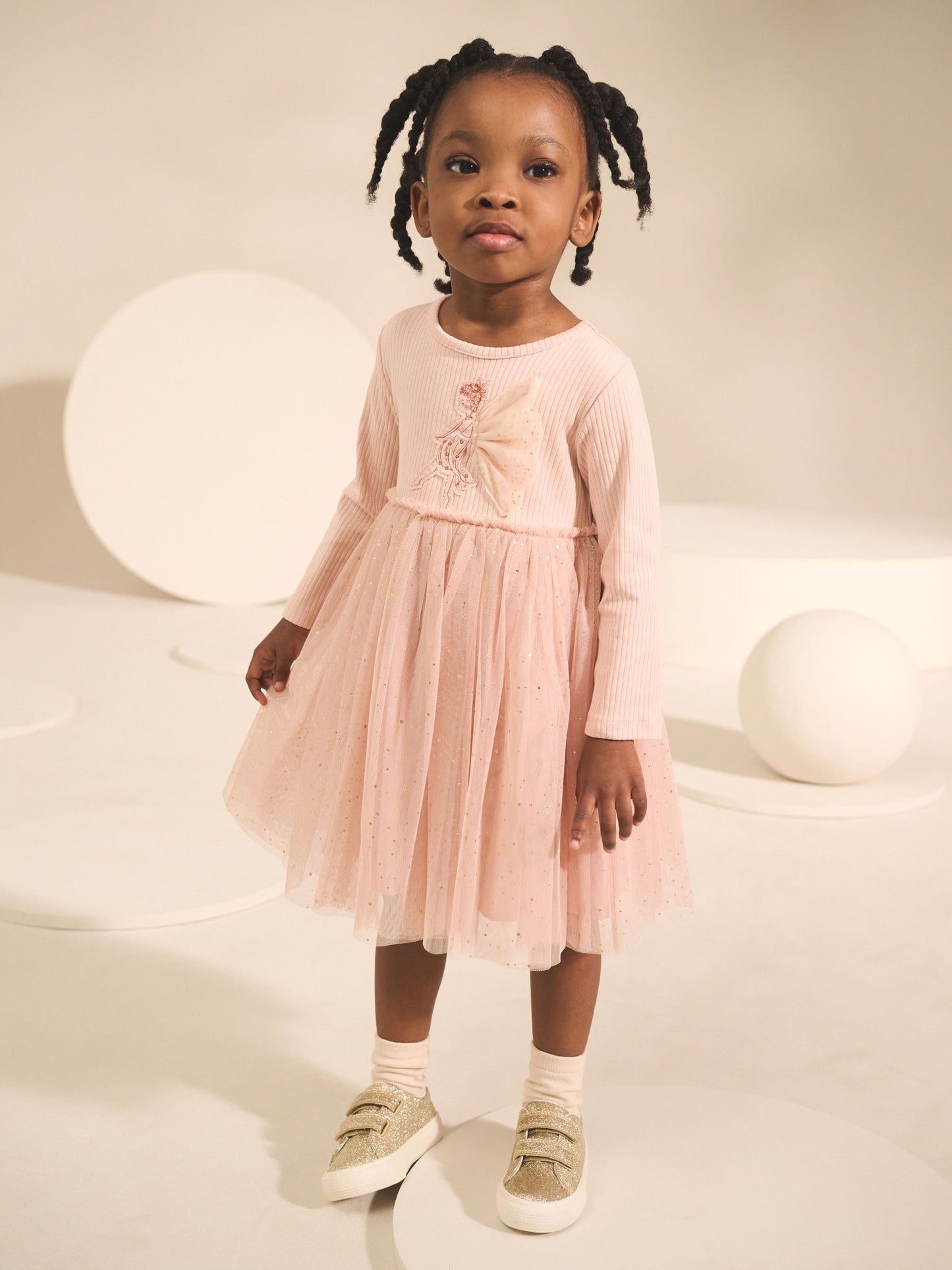 Pink Fairy Long Sleeve Mesh Party Dress (3mths-7yrs) image 3