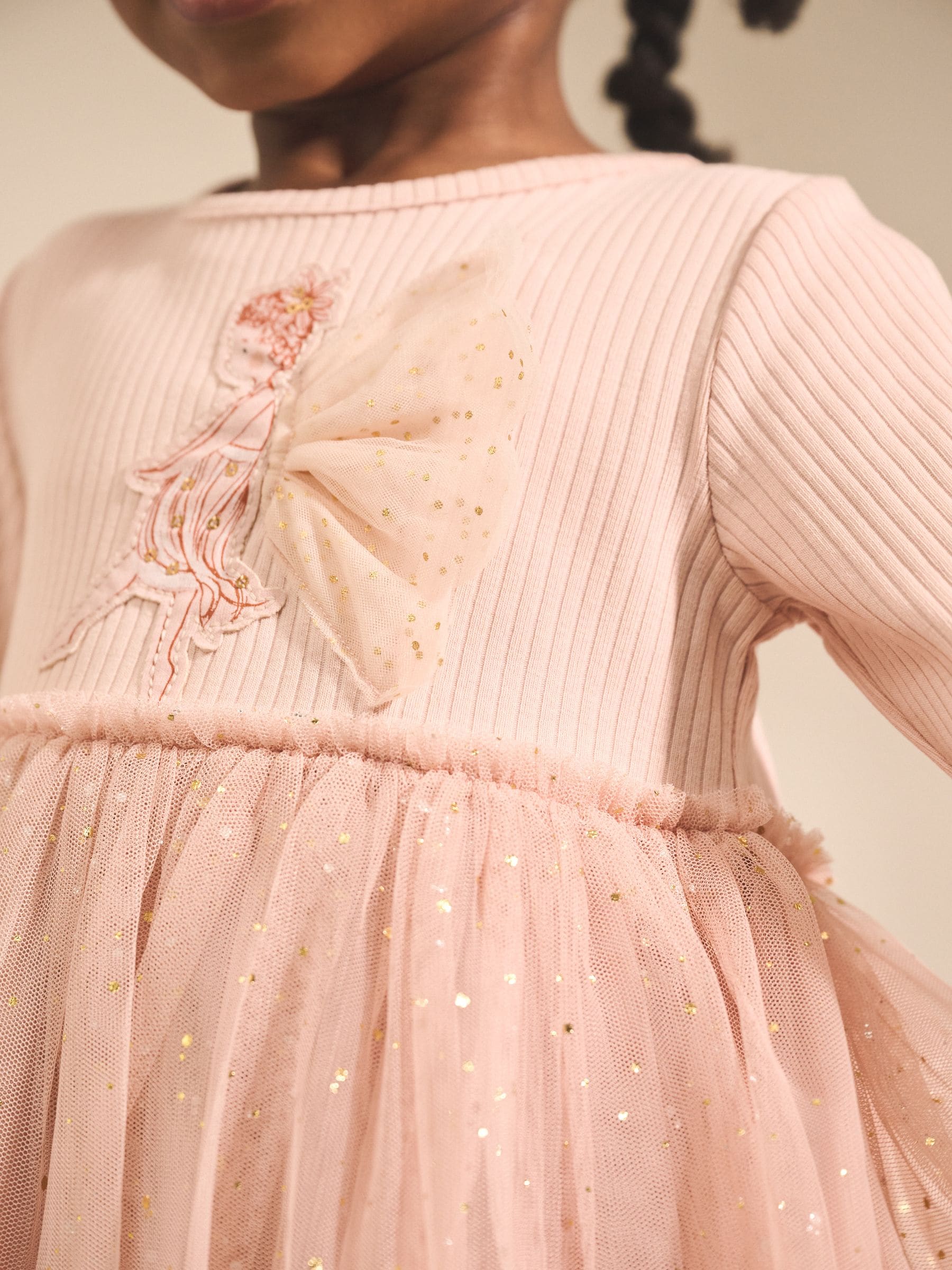 Pink Fairy Long Sleeve Mesh Party Dress (3mths-7yrs) image 4