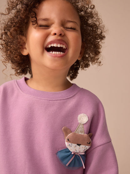 Purple Fox Sweat Party Dress (3mths-7yrs)