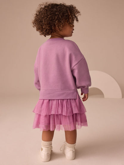 Purple Fox Sweat Party Dress (3mths-7yrs)