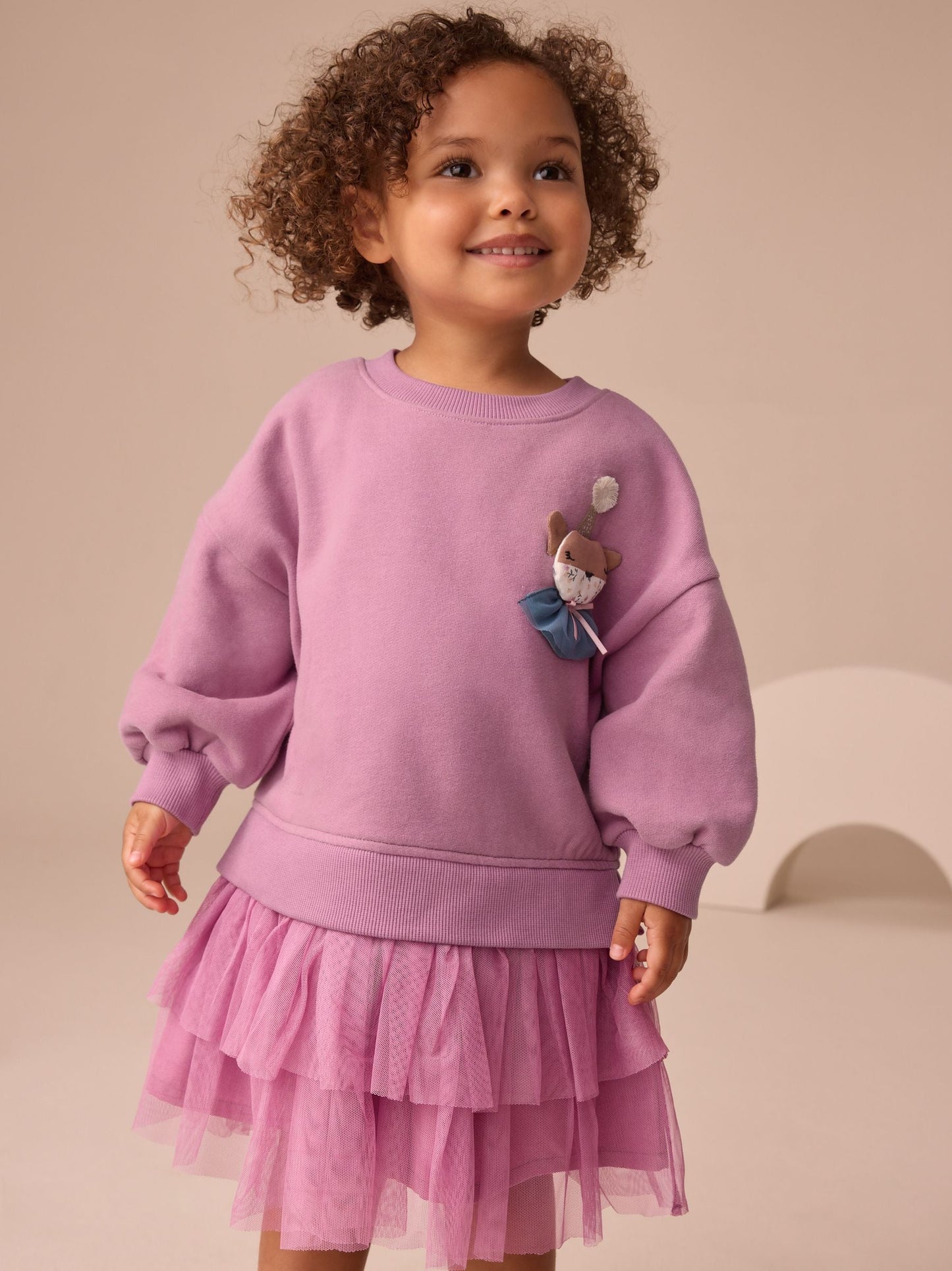 Purple Fox Sweat Party Dress (3mths-7yrs)