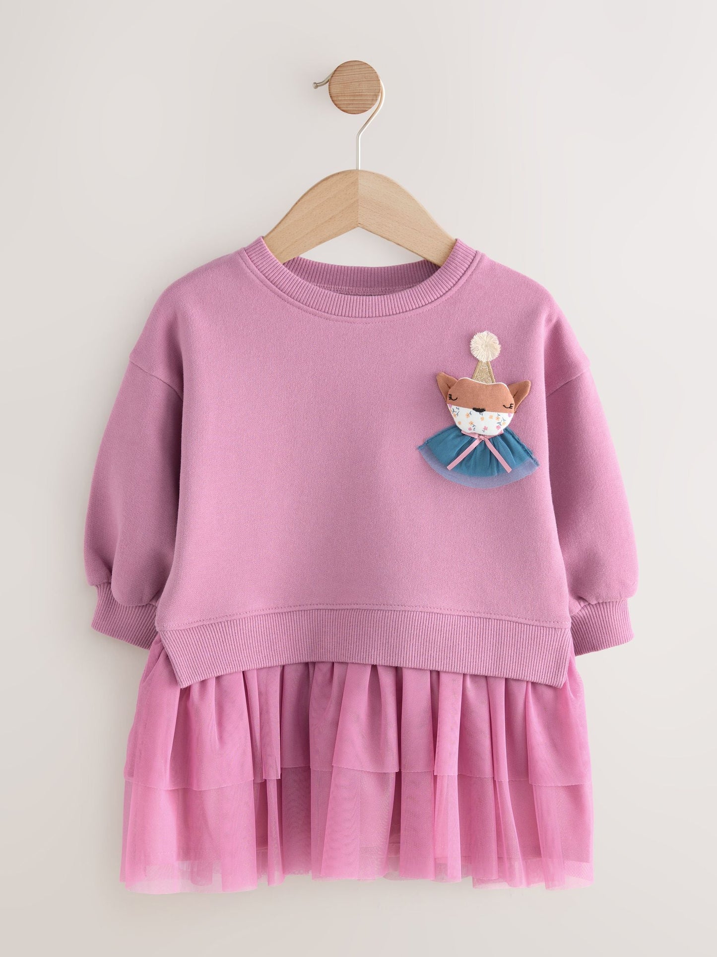 Purple Fox Sweat Party Dress (3mths-7yrs)