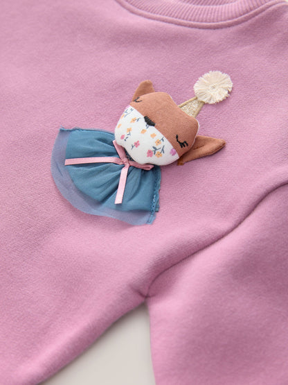 Purple Fox Sweat Party Dress (3mths-7yrs)