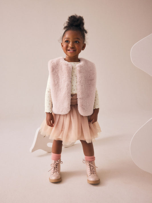 Pink T-Shirt Gilet & Skirt 3 Piece Set (3mths-7yrs) image 1