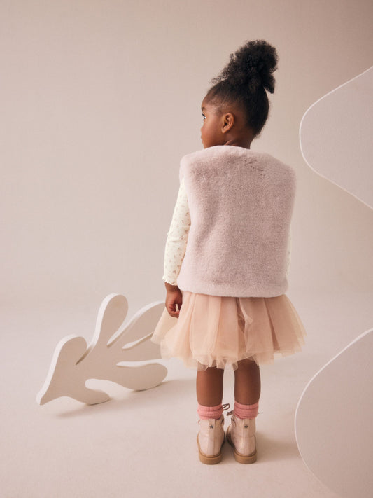 Pink T-Shirt Gilet & Skirt 3 Piece Set (3mths-7yrs) image 3