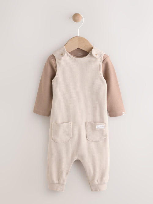 Neutral Jersey Dungaree and Bodysuit Baby Set (0mths-2yrs) image 1