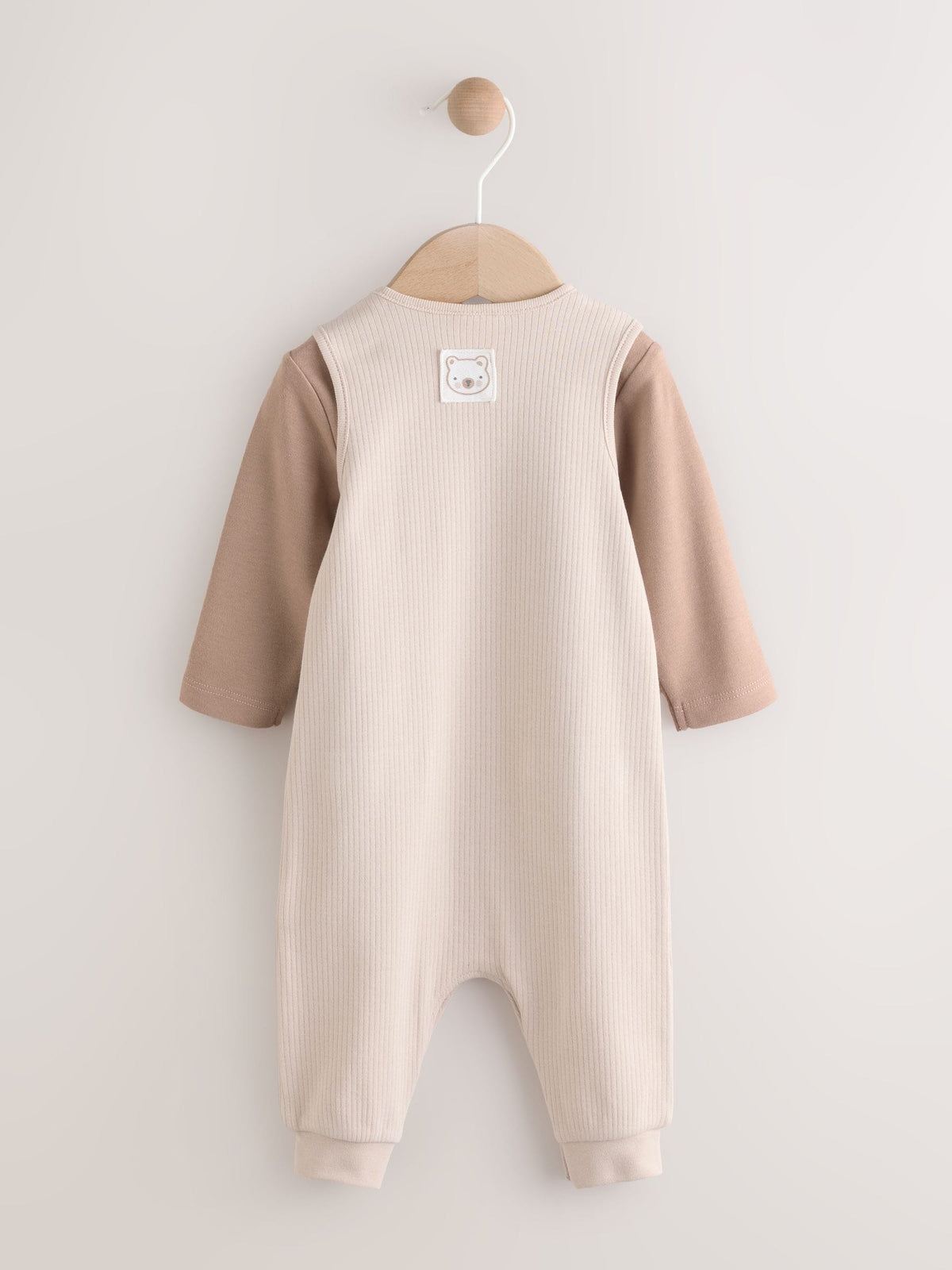 Neutral Jersey Dungaree and Bodysuit Baby Set (0mths-2yrs) image 2