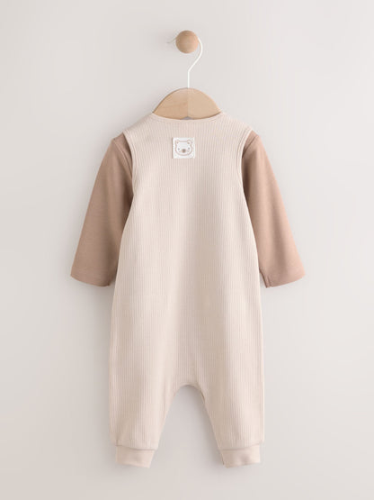 Neutral Jersey Dungaree and Bodysuit Baby Set (0mths-2yrs)