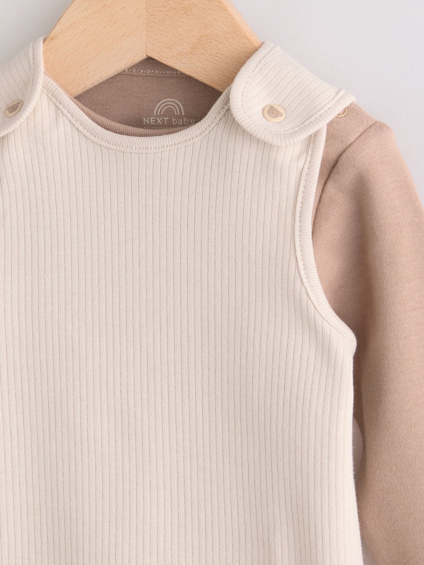 Neutral Jersey Dungaree and Bodysuit Baby Set (0mths-2yrs)