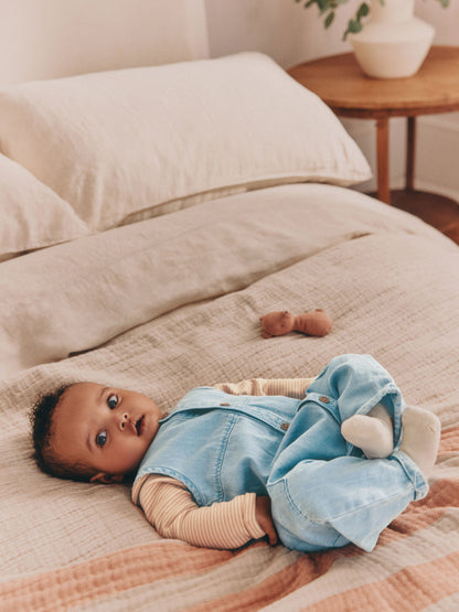 Denim Blue Dungaree and Bodysuit Baby Set (0mths-2yrs)