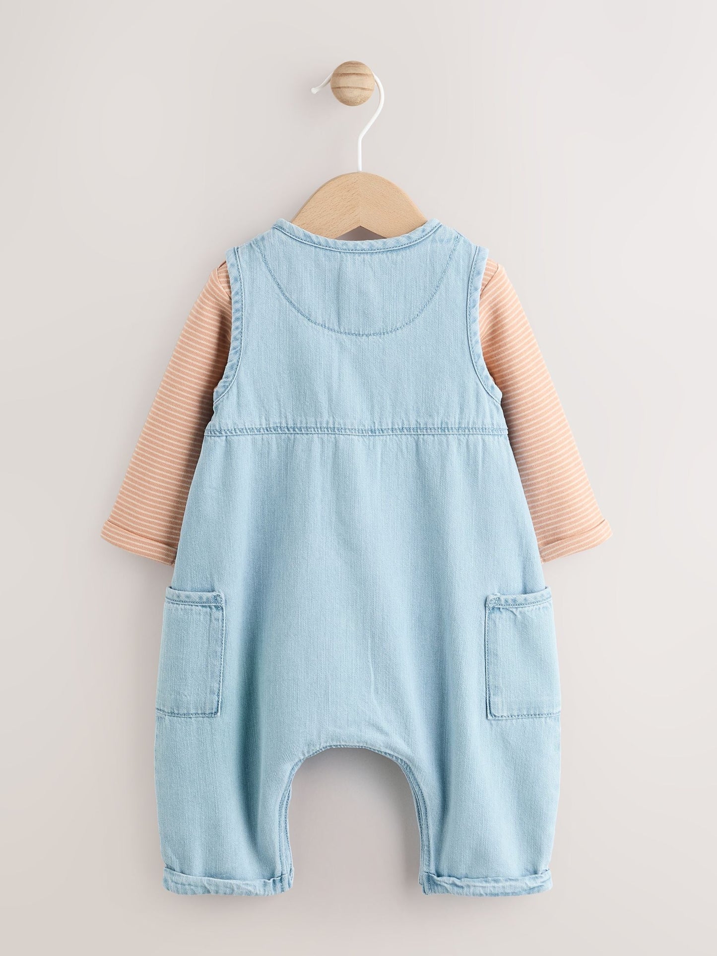 Denim Blue Dungaree and Bodysuit Baby Set (0mths-2yrs)
