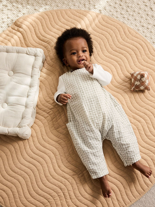 Green Gingham Woven Dungaree and Bodysuit Baby Set (0mths-2yrs)