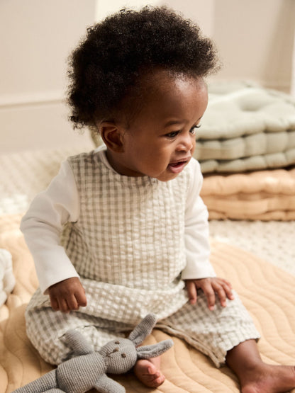 Green Gingham Woven Dungaree and Bodysuit Baby Set (0mths-2yrs)