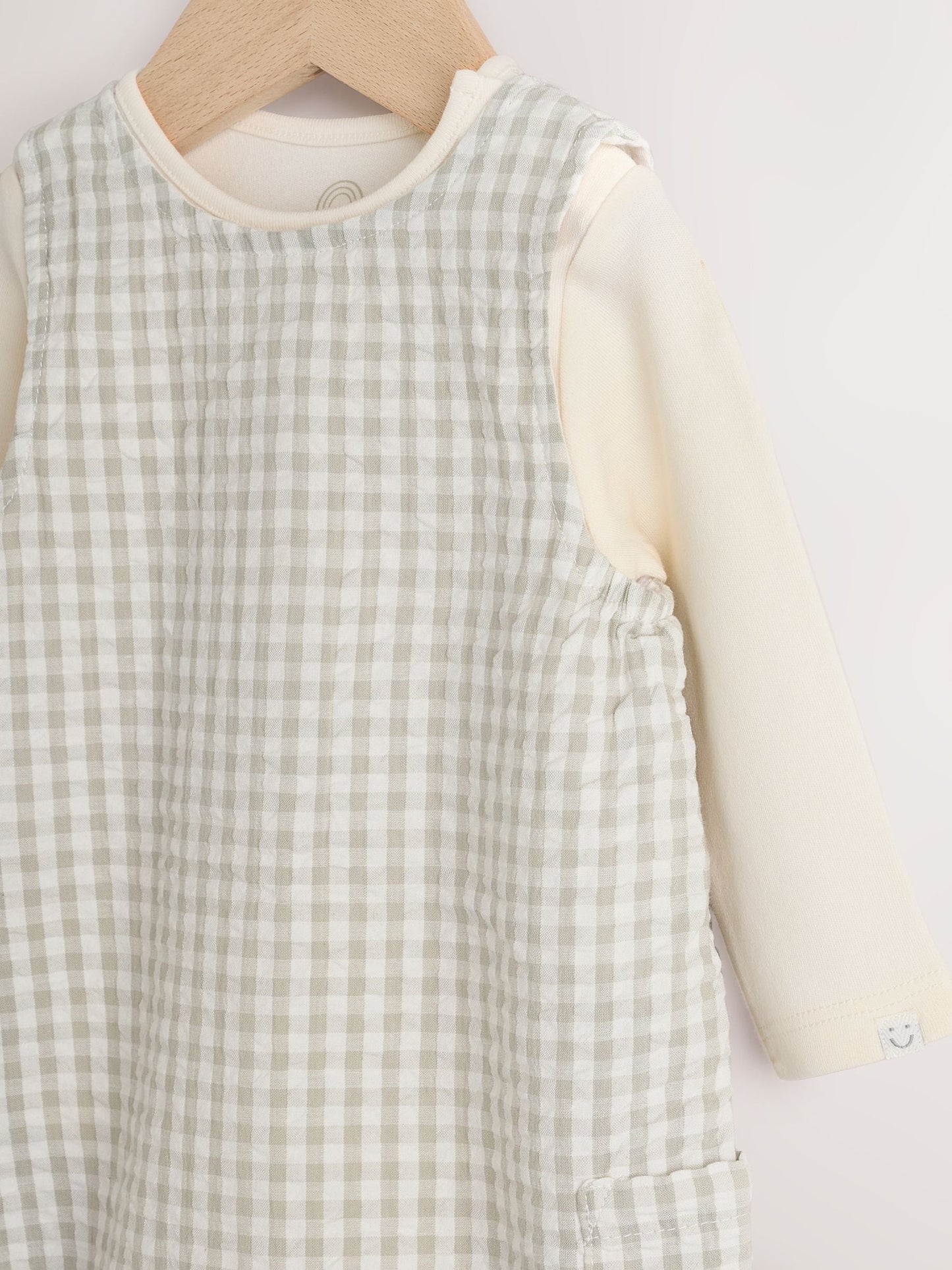 Green Gingham Woven Dungaree and Bodysuit Baby Set (0mths-2yrs)