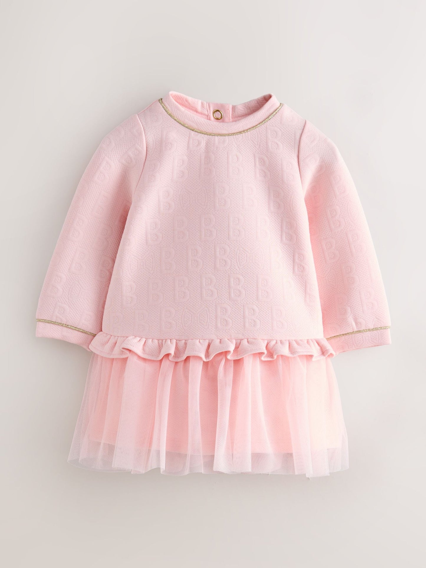 Baker by Ted Baker Jacquard Embossed Mesh Hem Dress