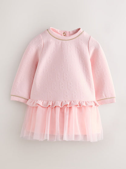 Baker by Ted Baker Jacquard Embossed Mesh Hem Dress