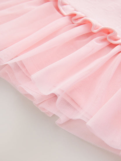 Baker by Ted Baker Jacquard Embossed Mesh Hem Dress