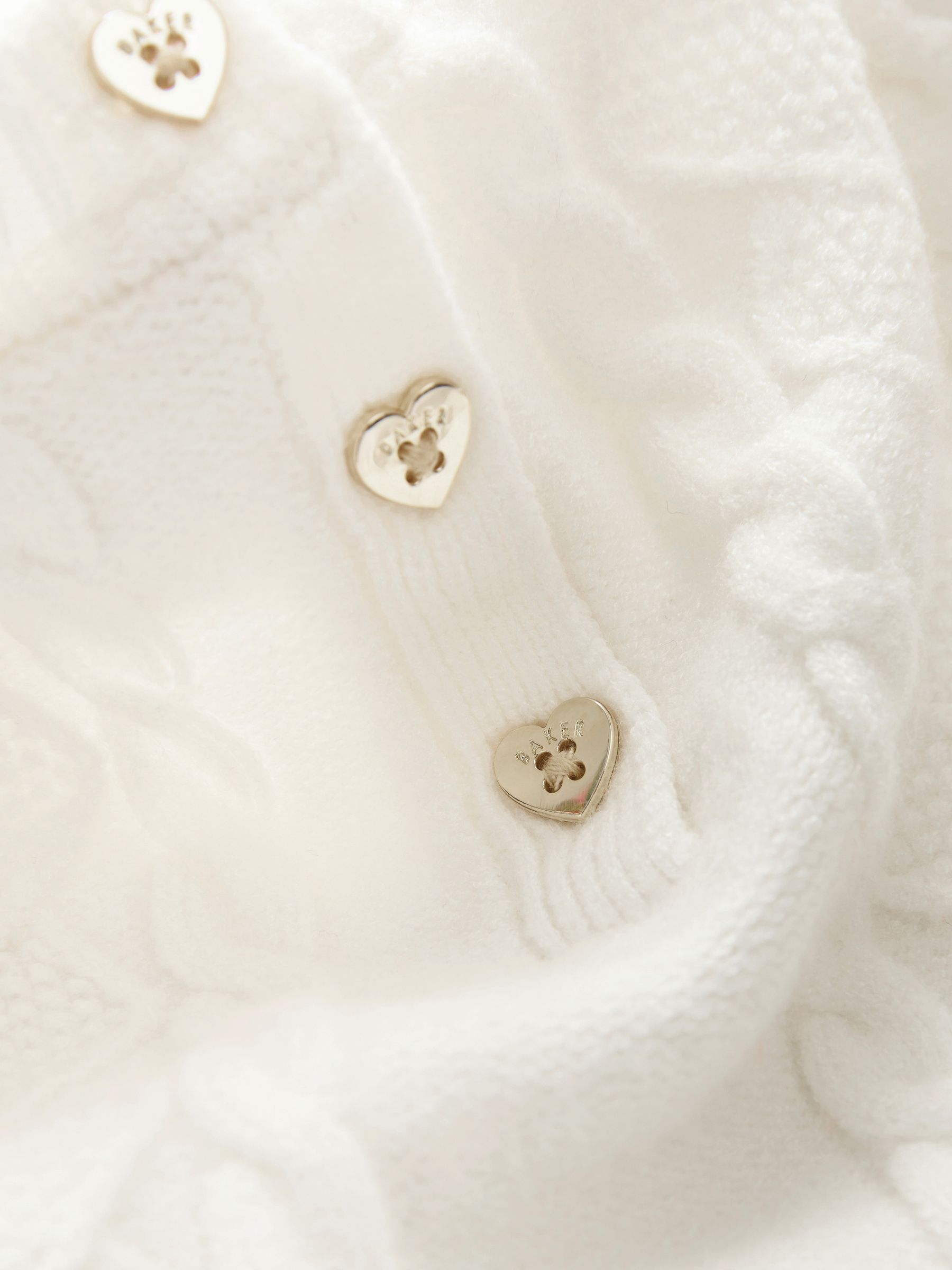 Baker by Ted Baker Cream Knitted Bow Detail Mesh Mockable Dress image 4