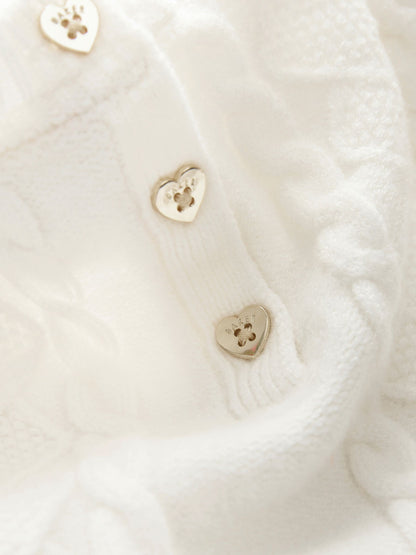 Baker by Ted Baker Cream Knitted Bow Detail Mesh Mockable Dress image 4
