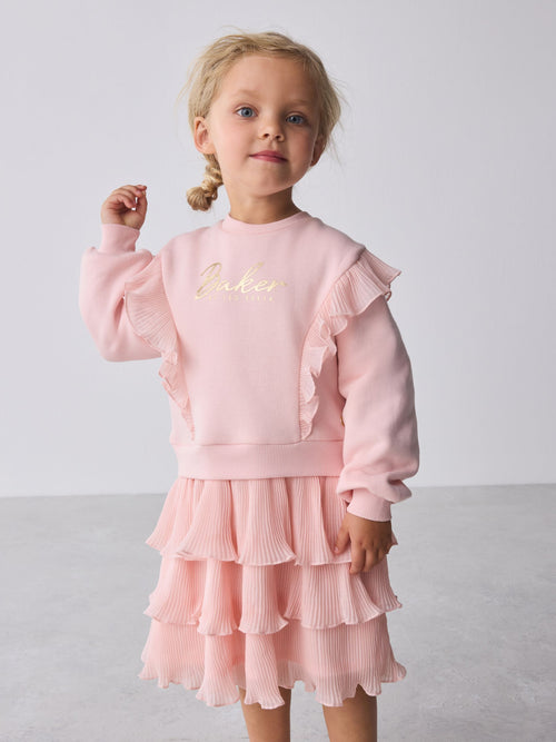 Baker by Ted Baker Pink Frill Skirted Mockable Dress image 1
