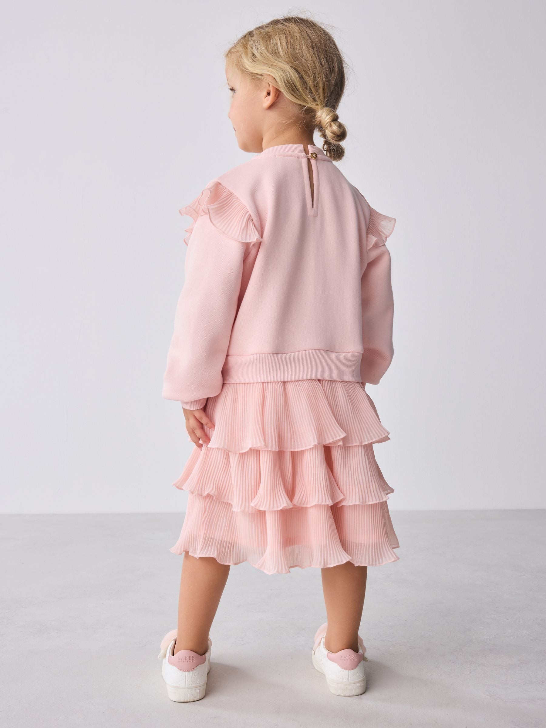 Baker by Ted Baker Pink Frill Skirted Mockable Dress image 3