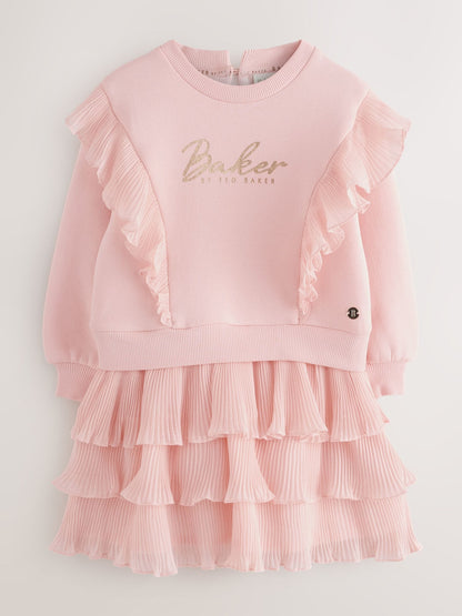Baker by Ted Baker Pink Frill Skirted Mockable Dress image 6