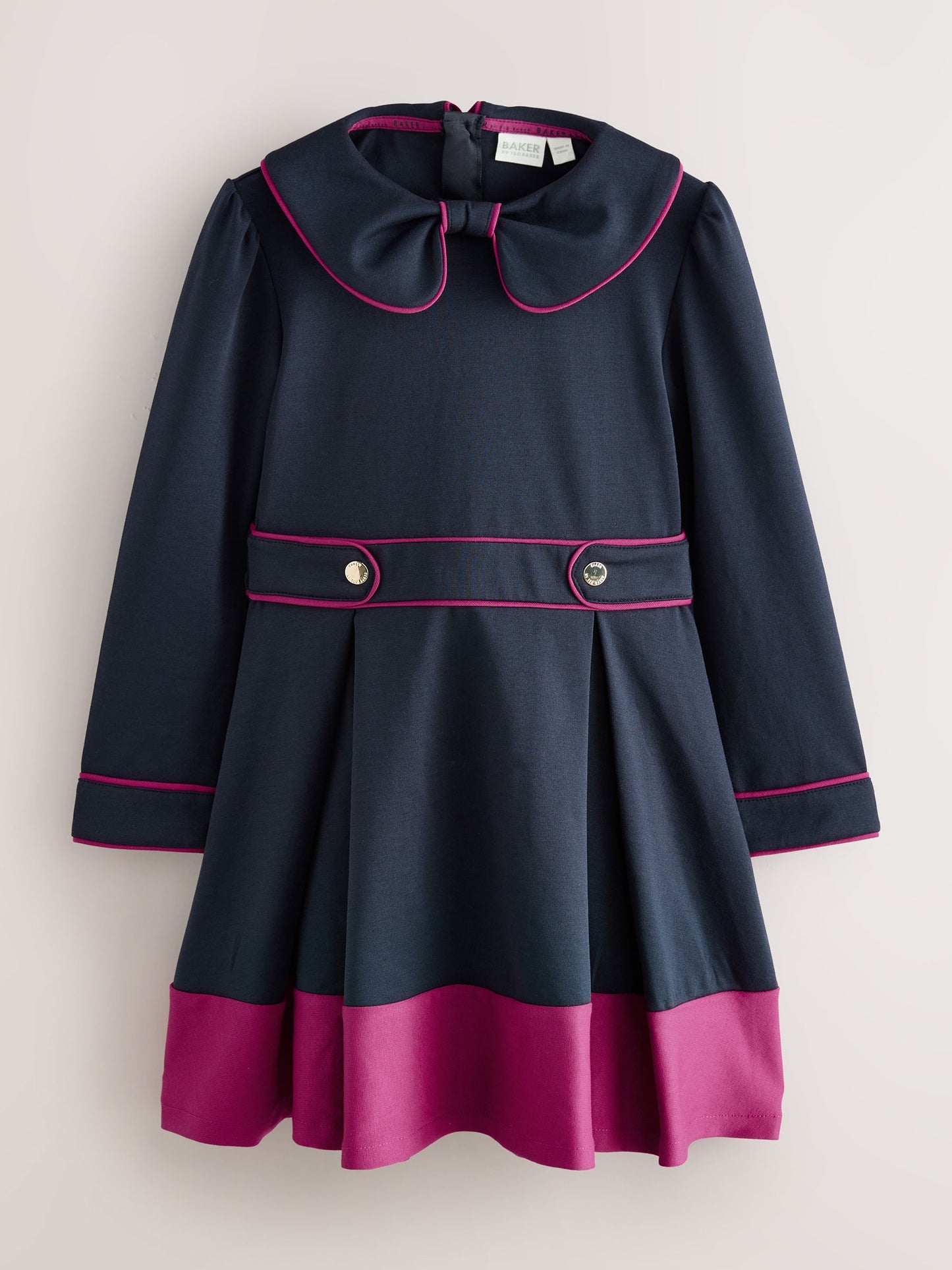 Baker by Ted Baker Bow Collar Pleated Ponte Dress image 1