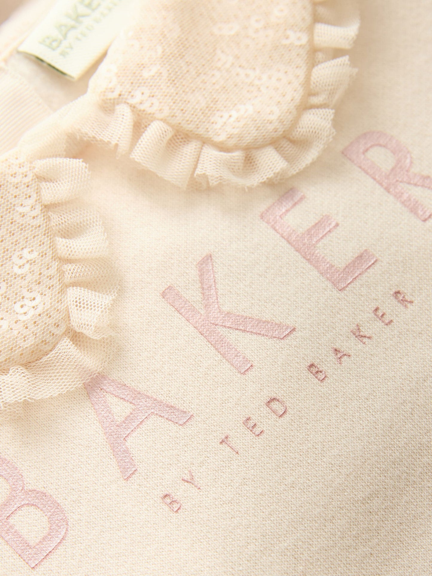 Baker by Ted Baker Stone Ruffle Mesh Mockable Sweat Dress