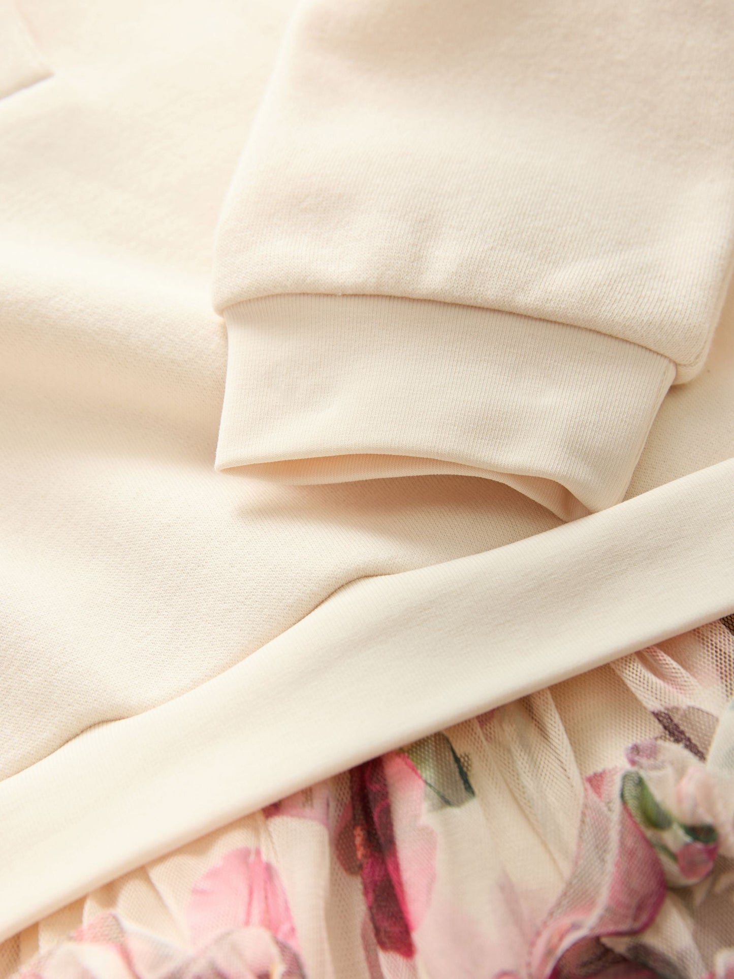 Baker by Ted Baker Stone Ruffle Mesh Mockable Sweat Dress