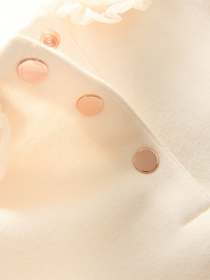 Baker by Ted Baker Stone Ruffle Mesh Mockable Sweat Dress