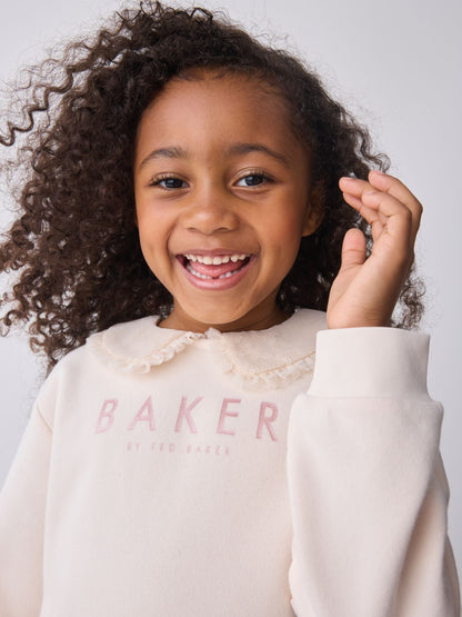 Baker by Ted Baker Stone Ruffle Mesh Mockable Sweat Dress