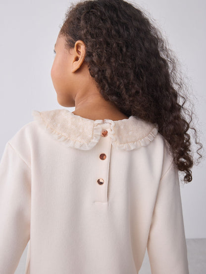 Baker by Ted Baker Stone Ruffle Mesh Mockable Sweat Dress