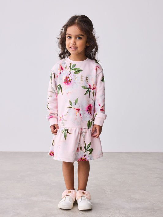 Baker by Ted Baker Floral Peplum Hem Sweat Dress