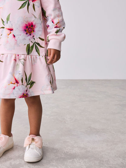 Baker by Ted Baker Floral Peplum Hem Sweat Dress