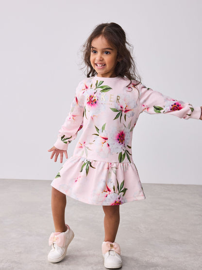 Baker by Ted Baker Floral Peplum Hem Sweat Dress
