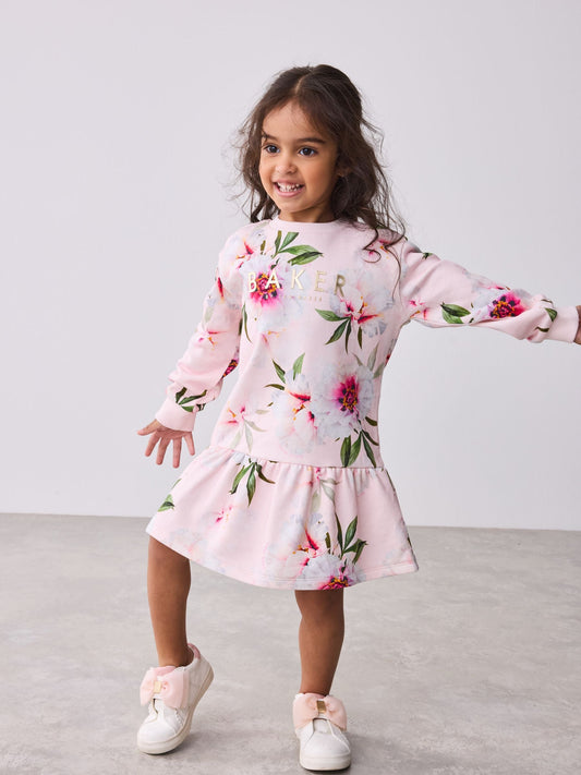 Baker by Ted Baker Floral Peplum Hem Sweat Dress