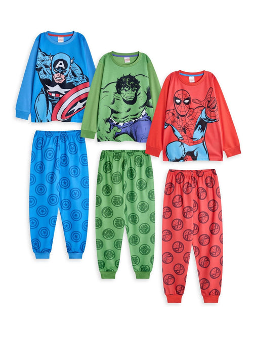 Vanilla Underground Red Marvel Boys Pyjamas 3 Pack image 1