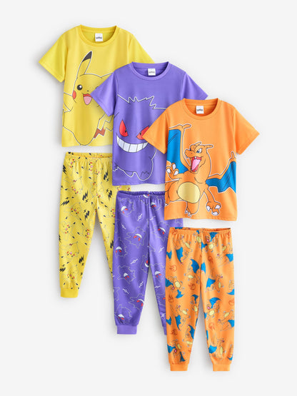 Dsiney Kidz - Vanilla Underground Purple Boys Pokemon Pyjamas 3 Pack image 1