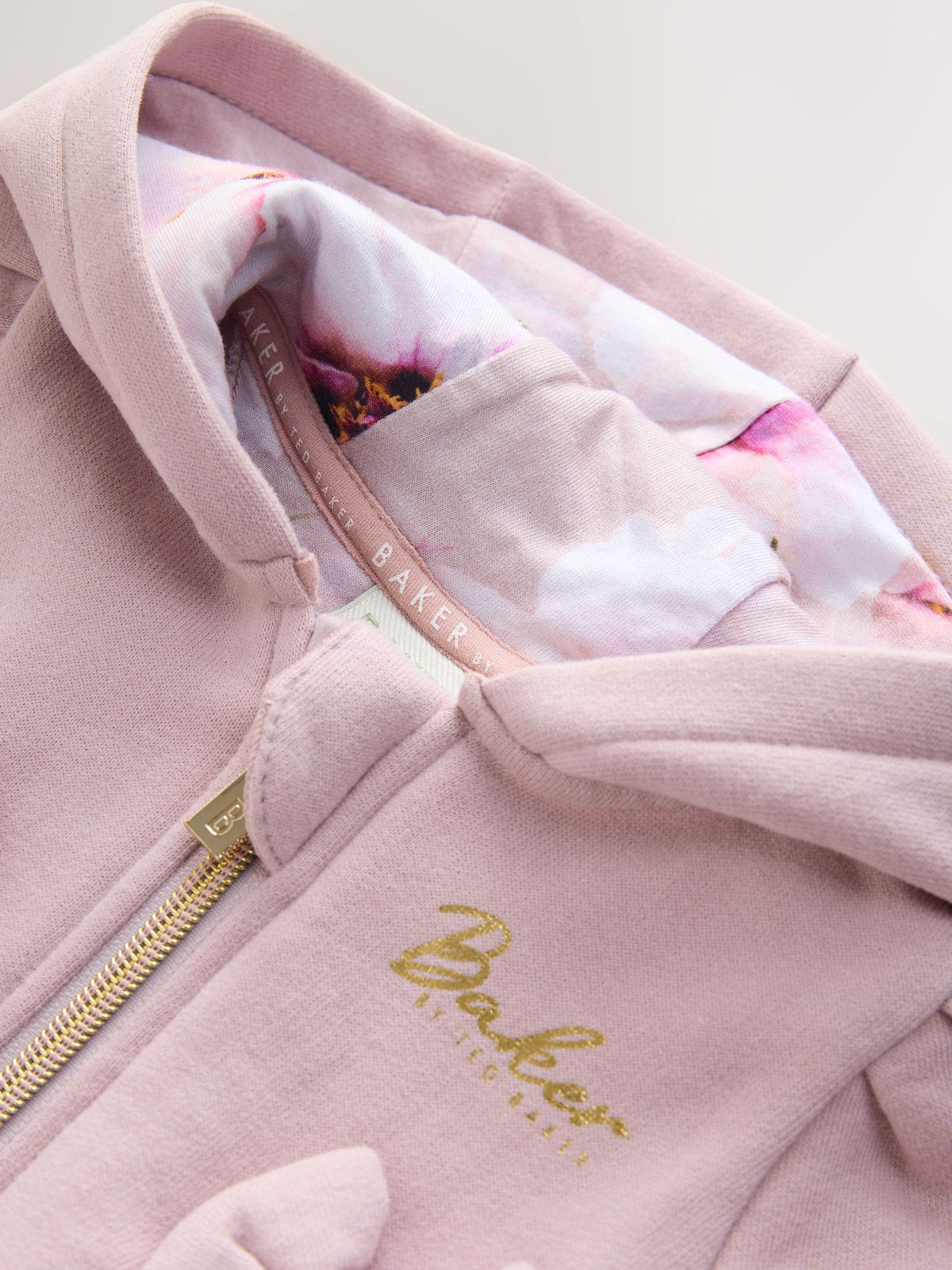 Baker by Ted Baker 3 Piece Dusky Pink Zip-Through Hoodie, T-Shirt & Joggers Set image 4