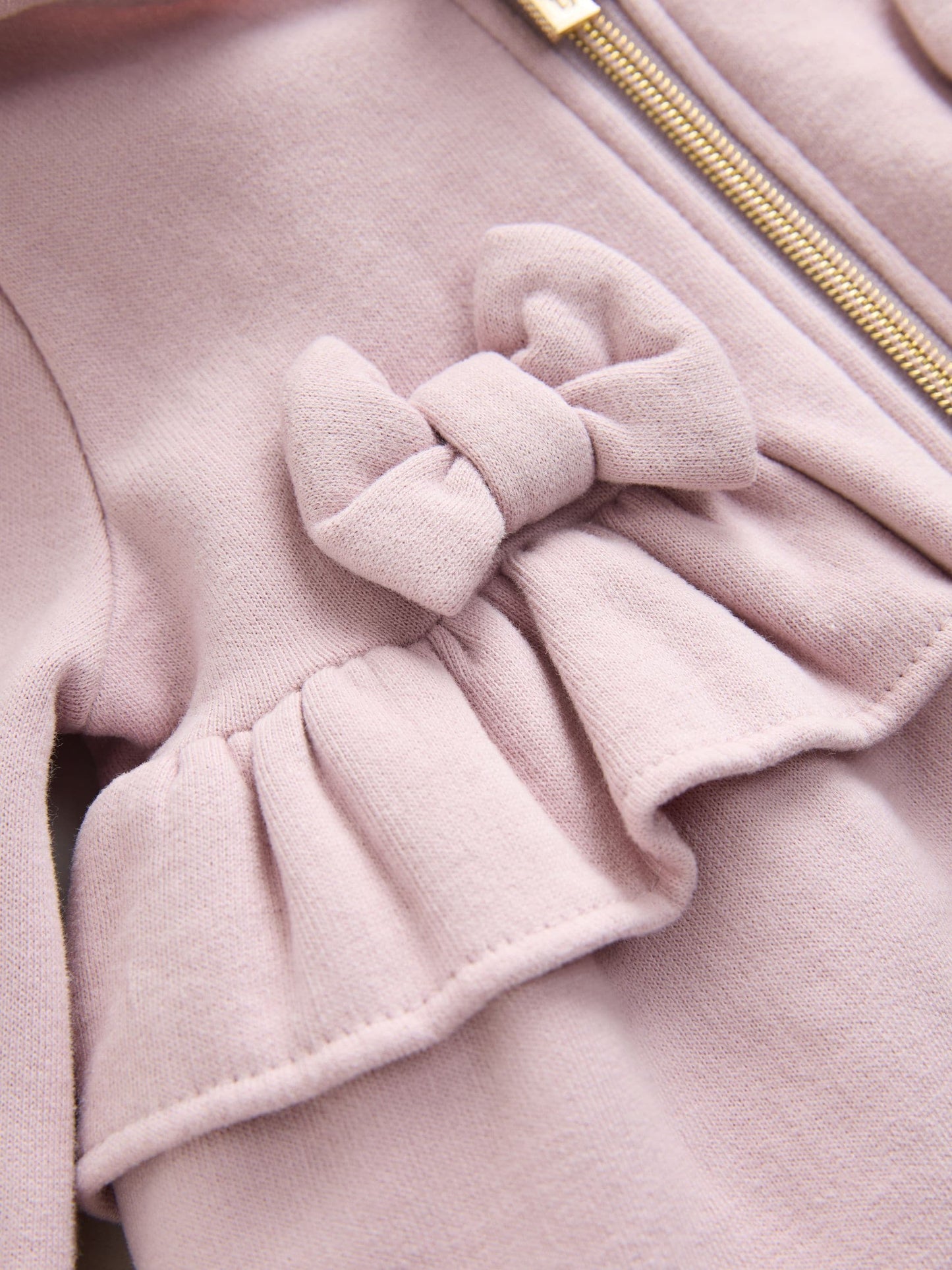 3 Piece Dusky Pink Zip-Through Hoodie T-Shirt & Joggers Set