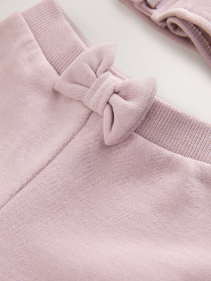 3 Piece Dusky Pink Zip-Through Hoodie T-Shirt & Joggers Set