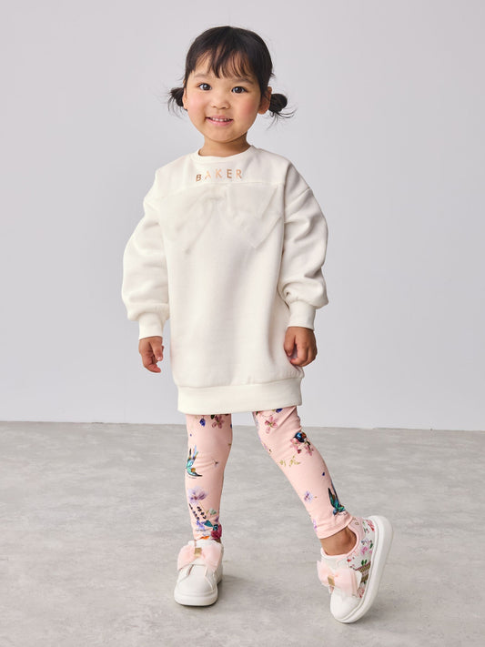 Baker by Ted Baker 2 Piece Longline Bow Sweat and Floral Leggings Set image 1