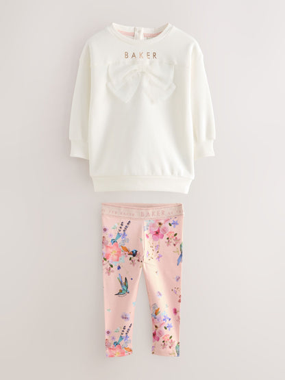 Baker by Ted Baker 2 Piece Longline Bow Sweat and Floral Leggings Set image 9