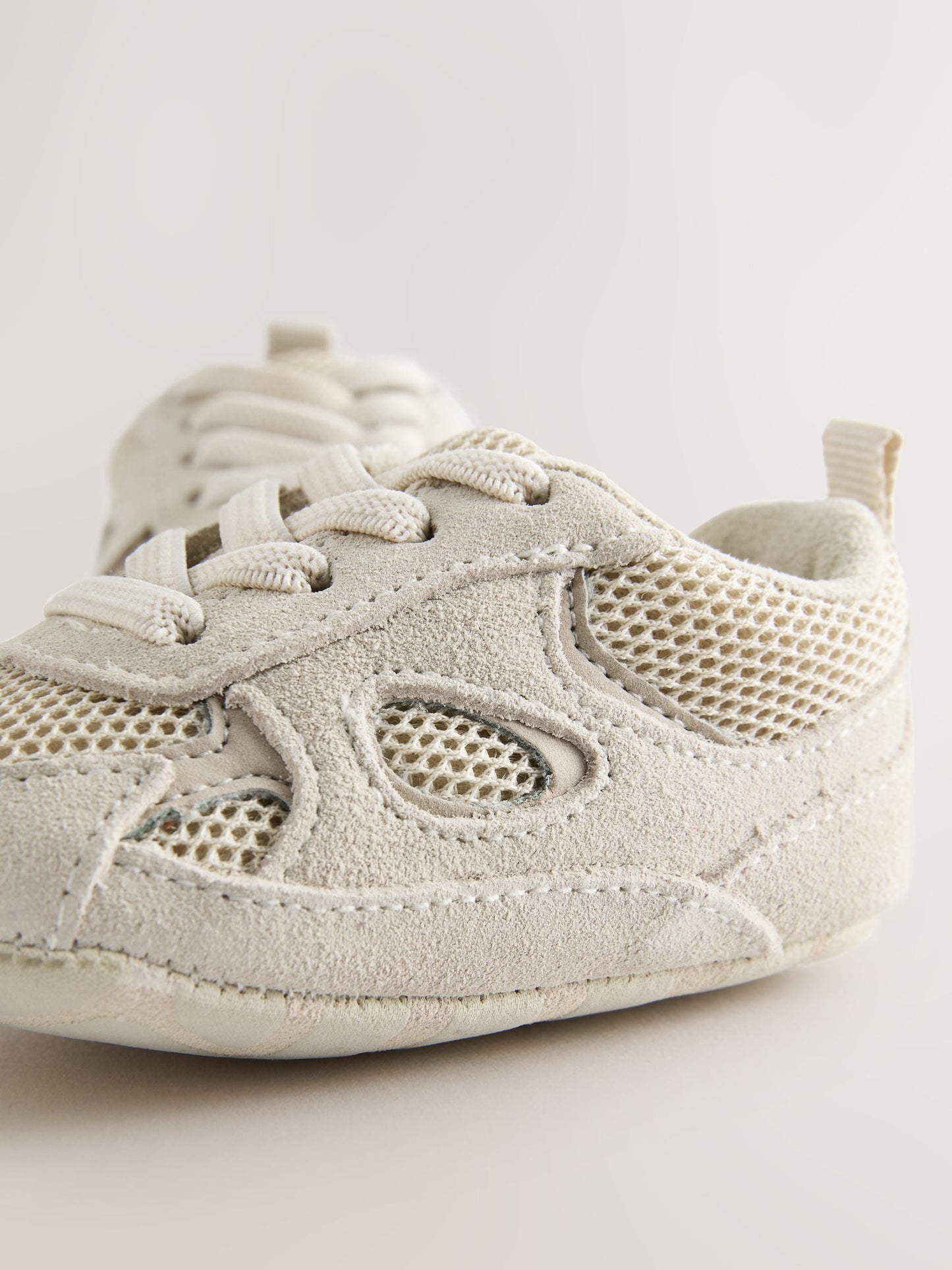 Neutral Baby Elastic Lace Slip-Ons Trainers (0-2mths) image 3