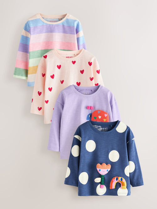 Rainbow Long Sleeve Tops 4 Pack (3mths-7yrs) image 1