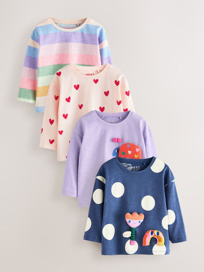 Rainbow Long Sleeve Tops 4 Pack (3mths-7yrs) image 1
