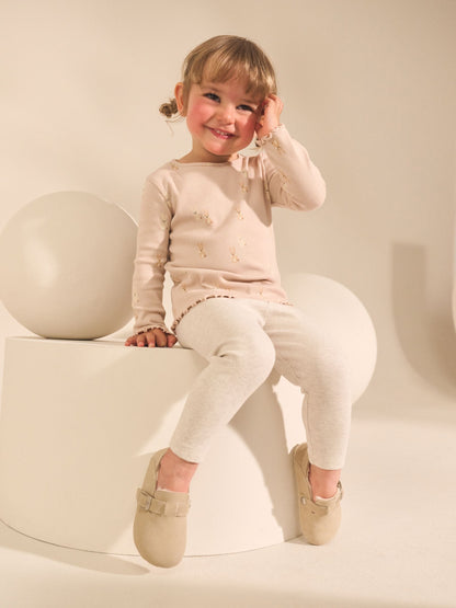 Neutral Long Sleeve Rib Tops 5 Pack (3mths-7yrs) image 2