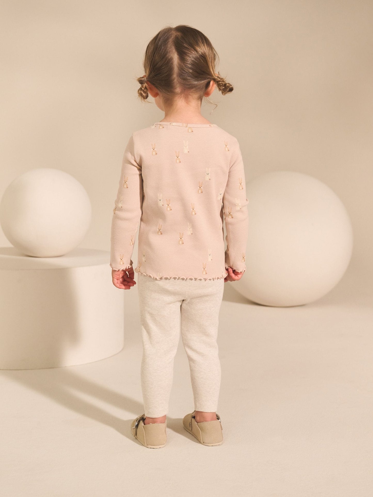 Neutral Long Sleeve Rib Tops 5 Pack (3mths-7yrs) image 4