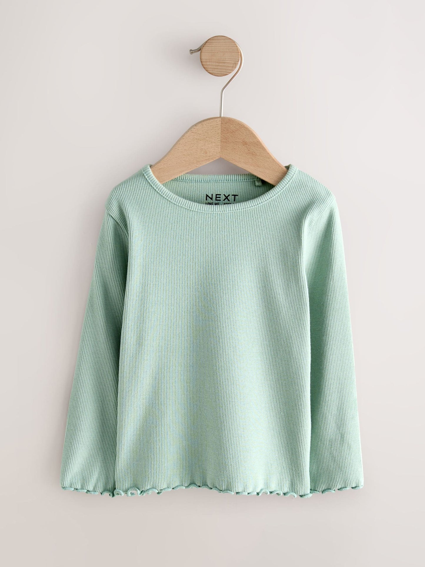 Neutral Long Sleeve Rib Tops 5 Pack (3mths-7yrs) image 5