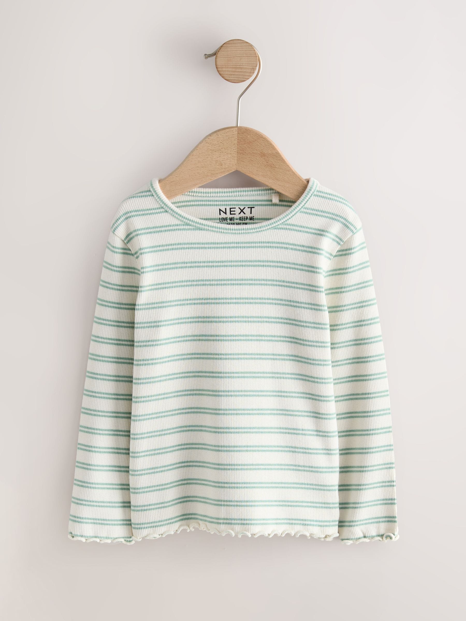 Neutral Long Sleeve Rib Tops 5 Pack (3mths-7yrs) image 7